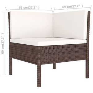Set di Mobili da Giardino Marrone e Bianco Crema per Uso Esterno - Product Image 6