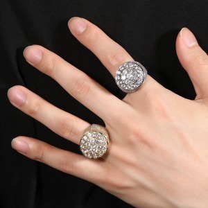 Luxury <b>Silver</b> and Gold Moissanite Hip Hop Diamond <b>Ring</b> for <b>Men</b> and Women Iced Out Jewelry Perfect for Party and Streetwere - Product Image 3