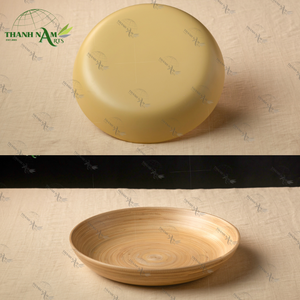 Plato de bambú ligero para servir, utensilios de cocina ecológicos hechos a mano, bandeja de vajilla reutilizable para ensalada de frutas, aperitivos para bebés, decoración del hogar - Product Image 6