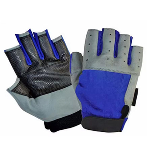 <b>Half</b> Finger Fitness Gloves Mesh Breathable Gym Training Unisex Adjustable Wrist Strap Non <b>Slip</b> Weight Lifting Workout Blue - Product Image 5