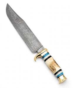 Handcrafted Patterned Steel Ornate Utility <b>Craft</b> <b>Tool</b> Horn & Resin Handle Executive Display Piece - Product Image 1