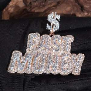 Pendentif personnalisé en lettres CONCEPTION VVS Moissanite, en argent sterling 925, style Hip Hop glacé, bijou plaque nominative, breloque souvenir pour homme - Product Image 2