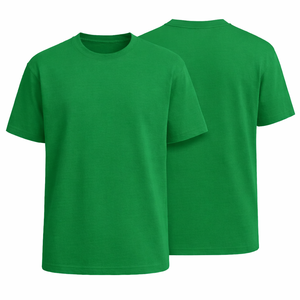 T-shirt décontracté homme en coton léger, coupe slim, couleur unie verte, tissu doux, qualité premium, personnalisable. - Product Image 1