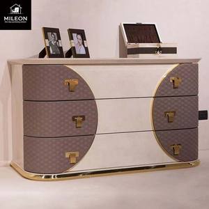 Commode à trois tiroirs de style italien, luxe léger, décoration de salon, buffet moderne minimaliste, pied de lit de chambre à coucher - Product Image 5