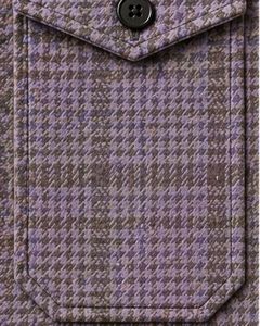 Camisa Casual a Cuadros Morada y Marrón Personalizada para Hombre, Corte Slim Fit, Manga Larga, Botones, Algodón, Elegante, Calidad Premium - Product Image 4