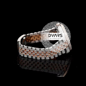 นาฬิกาข้อมืออัตโนมัติประดับเพชร ดีไซน์พิเศษ สี D ระดับความสะอาด VVS1  คริสตัลโมอิสซาไนต์ แซฟไฟร์  ตัวเรือนสแตนเลสสตีล ระดับพรีเมียม หรูหรา - Product Image 3