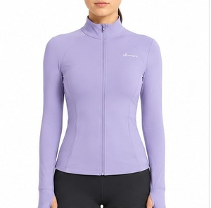 Women Yoga <b>Jacket</b> <b>Lightweight</b> Full Zip Athletic Sports <b>Jacket</b> with Thumb Holes Stretch Fabric for <b>Running</b> Gym Women Yoga <b>Jacket</b> - Product Image 1
