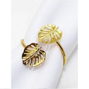 Porte-serviettes en métal en forme de feuille d'olivier dorée, décoration de table pour mariage et hôtel, fabricant en gros. - Product Image 2