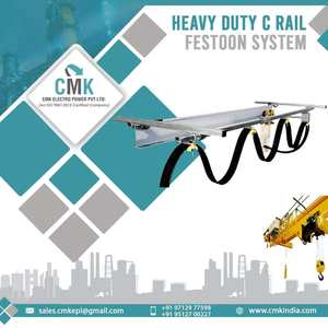 Système de câbles festonnés robustes pour grues EOT, gestion des câbles résistante à la corrosion sur rails en I, pour charges lourdes, fabrication CMK Inde - Product Image 3