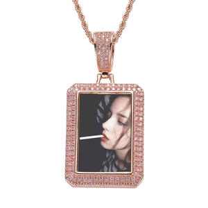 Pendentif Moissanite Hip Hop Thème Drake Plaqué Or, Breloque Rectangulaire Sertie de Moissanite, Bijou de Luxe pour Homme, Idéal au Quotidien et pour les Fêtes - Product Image 3