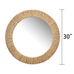 Espejo de pared costero hecho a mano, diseño de cuerda Natural, accesorio decorativo elegante para el hogar - Product Image 6