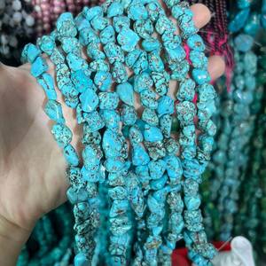 Cuentas de turquesa azul en forma de pepita, piedras preciosas sueltas para la fabricación de joyas, pulseras, collares, lote a granel - Product Image 3