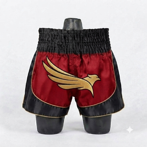 Shorts de Muay Thai en satin doré de qualité supérieure, prix d'usine en gros, avec application d'ailes, pour adultes unisexes, pour la boxe. - Product Image 2