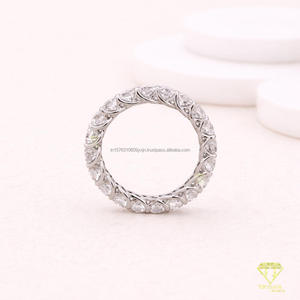 แหวนแต่งงานเพชรโมอิสซาไนต์ทรงลูกแพร์แบบ Eternity บนตัวเรือนเงินแท้ 925 สามารถสวมซ้อนกันได้ ของขวัญเครื่องประดับเจ้าสาวสุดหรู - Product Image 3