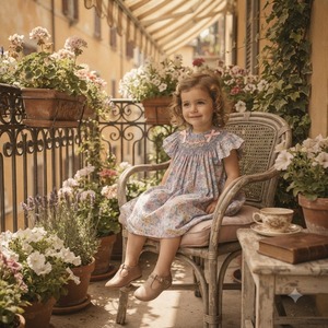 Robe d'été pour bébé fille, style américain, broderie géométrique, manches courtes, longueur genou, prix usine Vietnam, broderie smockée à la main, mignonne et abordable - Product Image 5