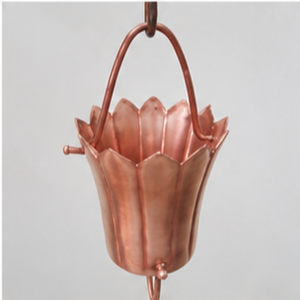 Chaîne de pluie décorative en cuivre pour seau suspendu, style simple, jardin extérieur - Product Image 5