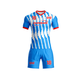 Tenue de football personnalisée pour équipe, kit de football léger, maillot et short, OEM ODM, vente en gros, fournisseur d'articles de sport sur mesure - Product Image 1
