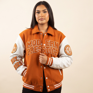 Veste universitaire brodée personnalisée pour femme, style Letterman, col rabattu, boutonnée, vente en gros - Product Image 4