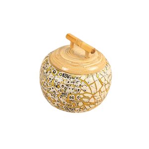 Eco <b>Bamboo</b> Jar with Handmade Mother of Pearl Inlaid Lid Decorative Kitchen Storage <b>Container</b> for Tea Coffee and Herbs - Product Image 3