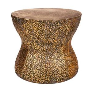 Mesa Auxiliar Metálica Curva con Acabado Dorado, Mueble Artístico Decorativo, Mesa Auxiliar Moderna, Decoración Elegante para el Hogar - Product Image 5