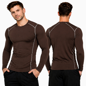 2026 Latest Custom Breathable <b>Compression</b> <b>Shirt</b> <b>Men</b> Gym Wear Eco-Friendly Moisture Wicking Quick Dry Athletic Fitness Training - Product Image 1