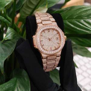 Montre de luxe classique avec diamants de laboratoire VVS, montre mécanique de luxe pour homme, montre de rechange pour lui - Product Image 5