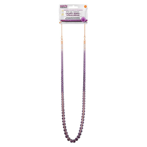 Collier artisanal élégant en améthyste de 45 cm, pierres précieuses naturelles, finition or rose, en provenance d'Inde, vente en gros - Product Image 3