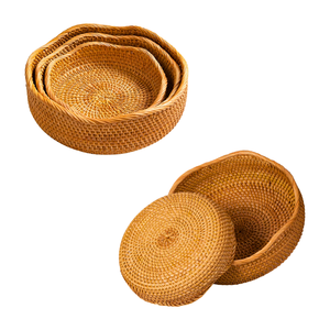 Premium Eco-friendly Handmade Wicker <b>BREAD</b> RATTAN <b>BASKET</b> / TRAY with Scallop Edge Multipurpose Organizer <b>Basket</b> - Product Image 1