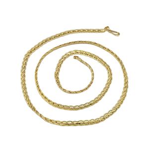 Collar de Cadena de Latón Chapado en Oro de 14K, 18K y 24K con Volantes Elegantes para Mujer, Diseño Moderno y a la Moda, Venta al por Mayor - Product Image 3
