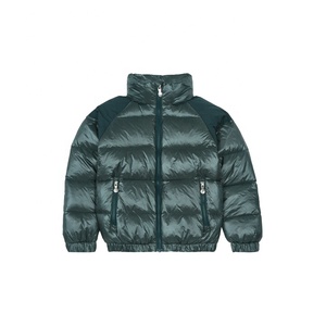 Veste d'hiver pour femme personnalisée par le fabricant OEM, matelassée brillante, respirante, en denim imperméable, avec rembourrage en coton et capuche - Product Image 1