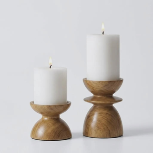 Bol à bougie en bois de style vintage pour la maison et les restaurants, porte-bougie en bois fait main par HF CRAFTS - Product Image 3