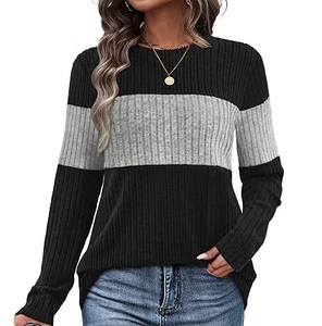 Suéter Cardigan Térmico Cálido de Dos Colores con Cuello Redondo y Tejido Jacquard para Mujer, Ropa de Invierno, Suéter Oversize con Tejido de Canalé para Otoño - Product Image 3
