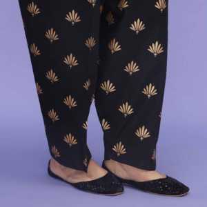 กางเกง & กางเกงผู้หญิง PW4525 shalwar พิมพ์สกรีนสีดำ - Product Image 1