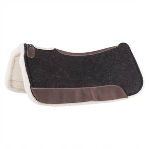 GN EXPORT Tapis de selle en cuir de vachette toutes tailles sur mesure, rembourrage en laine, doublure polaire, bordure marron pour l'équitation western - Product Image 3