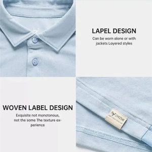 เสื้อโปโลผู้ชายทรงเข้ารูป สีเขียวล้วน แขนสั้น ผ้าถักลำลอง ความยาวปกติ - Product Image 5