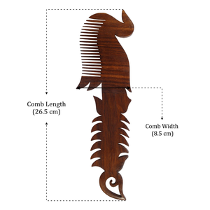 Wide Tooth Wooden <b>Detangling</b> Comb Natural Wood Hair <b>Brush</b> Alternative For Thick Curly And Long Hair Care - Product Image 6