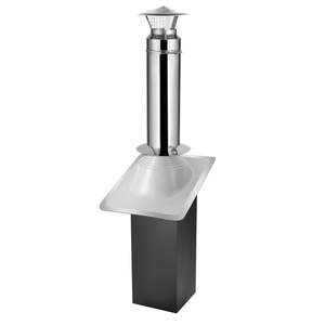 Kit de pared de acero inoxidable de 6 pulgadas, tubo de chimenea, tapa de lluvia, placa intermitente impermeable, fieltros para techo para paso de techo de 30-45 grados, No - Product Image 1