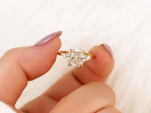 Bague de fiançailles solitaire Creative Craft Lab Grown 2.01 carats taille coussin en or massif 14 carats, cadeaux d'anniversaire de mariage pour les amoureux - Product Image 6