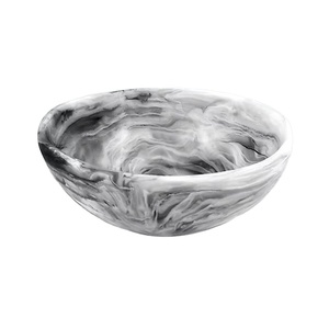 Bol de service tourbillon en résine fait à la main en marbre gris lot de 2 grands motifs élégants pour la décoration de la table à manger de la cuisine bols en résine de qualité supérieure - Product Image 1