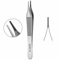Pinces à tissus Adson à pointe dentelée en acier inoxydable, pinces chirurgicales pour pansements, usage médical et chirurgical, certifiées CE et ISO