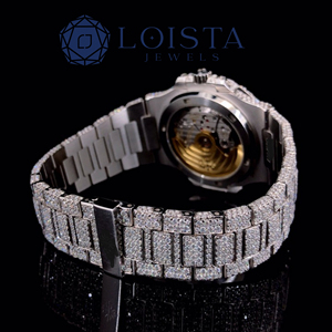Reloj de Pulsera de Lujo con Diamantes de Imitación, Caja de Acero Inoxidable y Cuarzo, Esfera Acolchada, Brazalete Plateado, Bisel de Cristal, Marcadores Baguette, Unisex, a la Moda - Product Image 3