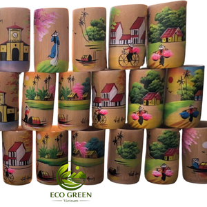 Handcrafted <b>Bamboo</b> Tumbler with Scenic Mountain Artwork for Nature Inspired Home Decor <b>Travel</b> Gifts Boutique Displays and Shops - Product Image 5