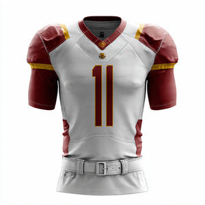 Maillot de football 100% polyester, haut d'entraînement de football américain, manches courtes, col en V, maillot de football - Product Image 4