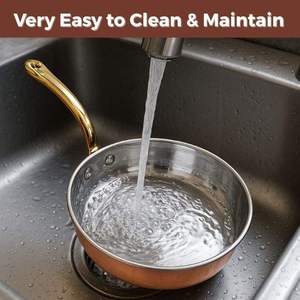Sartén para Salsas de Acero Inoxidable Martillado de 300ml, Duradera, con Mango de Latón, Ideal para Servir en el Hogar, Hotel, Restaurante, Bodas - Product Image 2