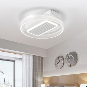 20\" Modern LED Bladeless <b>Ceiling</b> Fan <b>Light</b> with <b>Remote</b> <b>Control</b> Adjustable Air Circulation Flush Mount <b>Ceiling</b> Lamp B - Product Image 1