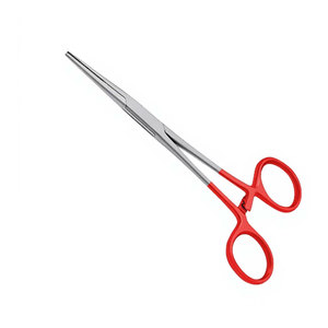 Pinzas Hemostáticas Kelly de 5.5 Pulgadas, Rectas, Rojas, Instrumentos Quirúrgicos de Acero Inoxidable de Grado Alemán, Pinza Hemostática con Bloqueo - Product Image 2