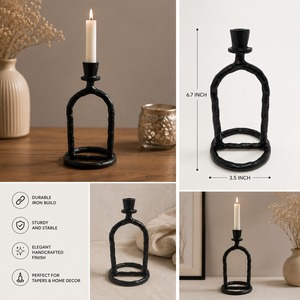 Modern Aluminium Candle <b>Stand</b> with Rust Resistant Finish for Home Office Café Wedding and Event Decoration - Product Image 2