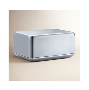 Beurrier moderne fini argenté en acier inoxydable, boîte à beurre polie, rangement pour réfrigérateur et comptoir, ustensile de cuisine - Product Image 1