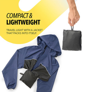 <b>Lightweight</b> Waterproof Windproof Outdoor Wear Custom Logo <b>Men</b> <b>Rain</b> <b>Jacket</b> with Adjustable Hood Waterproof Outdoor <b>Rain</b> <b>Jacket</b> - Product Image 4