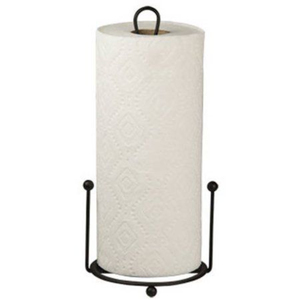 Porte-serviettes en papier moderne en fer forgé noir pour comptoir de cuisine, support de distributeur de rouleaux de cuisine sur pied avec base stable - Product Image 1